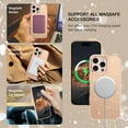 thumbnail image 4 of GAOBAO Magnetic for iPhone 16 Pro Max Case Clear Glitter, Compatible with MagSafe, TPU Transparent Shockproof Slim Bling Sparkly Bumper Cover Phone Case for Women Girls, Desert Titanium, 4 of 8