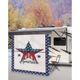 thumbnail image 5 of 4th of July RV Awning Sun Shade Screen 9'X7' Stars USA Flag Mesh Sunscreen Patriotic Red White and Blue Awning Shade Screen with Zipper UV Blocker Completed Kits for RV Motorhome Camper, 5 of 7