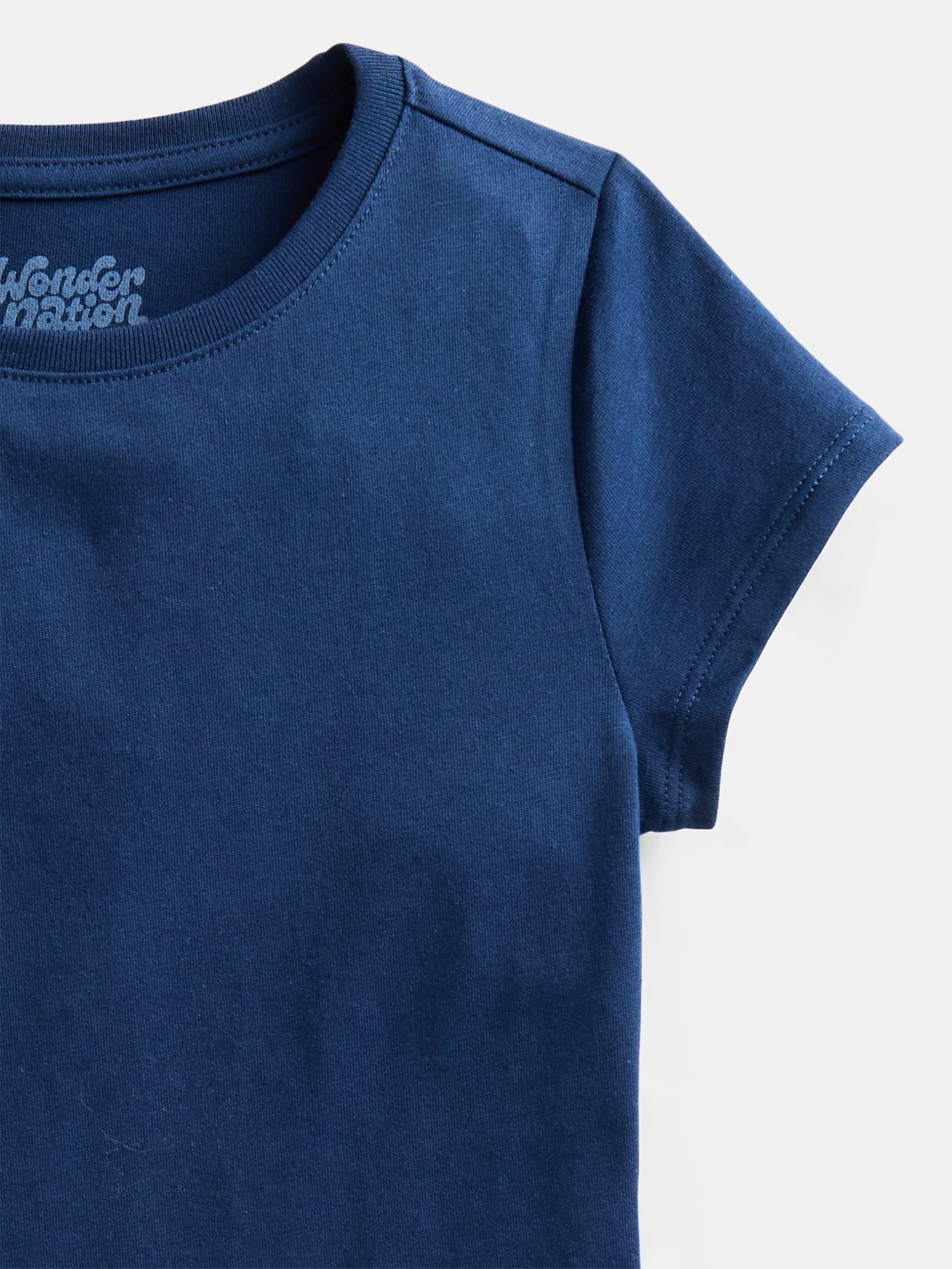 Wonder Nation Girls Kid Tough Tee with Short Sleeves, Sizes 4-18 & Plus