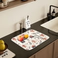 thumbnail image 5 of Yayeee Dish Drying Mat for Kitchen Counter 16" x 18" Microfiber Super Absorbent Coffee Decorative Pad, Christmas Box Pattern, 5 of 9