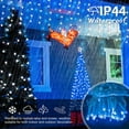 thumbnail image 2 of HESHENG 13FT 120 LED Icicle Lights Outdoor Waterproof Christmas Blue Lights with 30 Drops for Wedding Party Holiday Christmas Indoor Decorations, 2 of 10