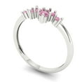 thumbnail image 2 of 0.17 ctw Wedding Band for Women - 18K White Gold Simulated Pink Diamond Stackable Eternity Ring, 2 of 6