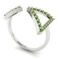 thumbnail image 2 of 0.2475 ctw Statement Anniversary Ring for Women | Round Cut Natural Peridot | Hyperallergenic Solid 18K White Gold, 2 of 5