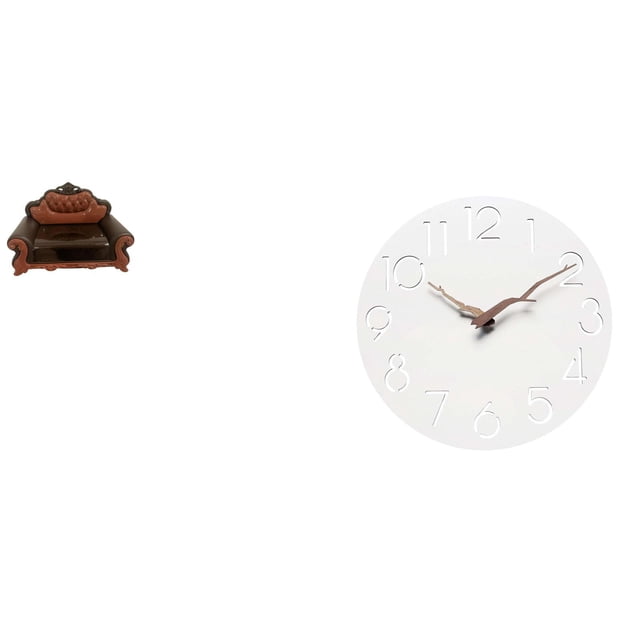 Sofá en miniatura para muñecas,Muebles de casa de muñecas,modelo de sofá europeo,decoración,Reloj de pared,Reloj de pared decorativo para baño y dormitorio.,Reloj de pared redondo