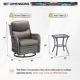 thumbnail image 7 of PARKWELL 6-Piece Patio Wicker Chairs Swivel Rocker Set,Outdoor High Back Swivel Glider Rocking Lounge Chairs with Side Table for Patio Deck Garden,Gray/Gray, 7 of 7