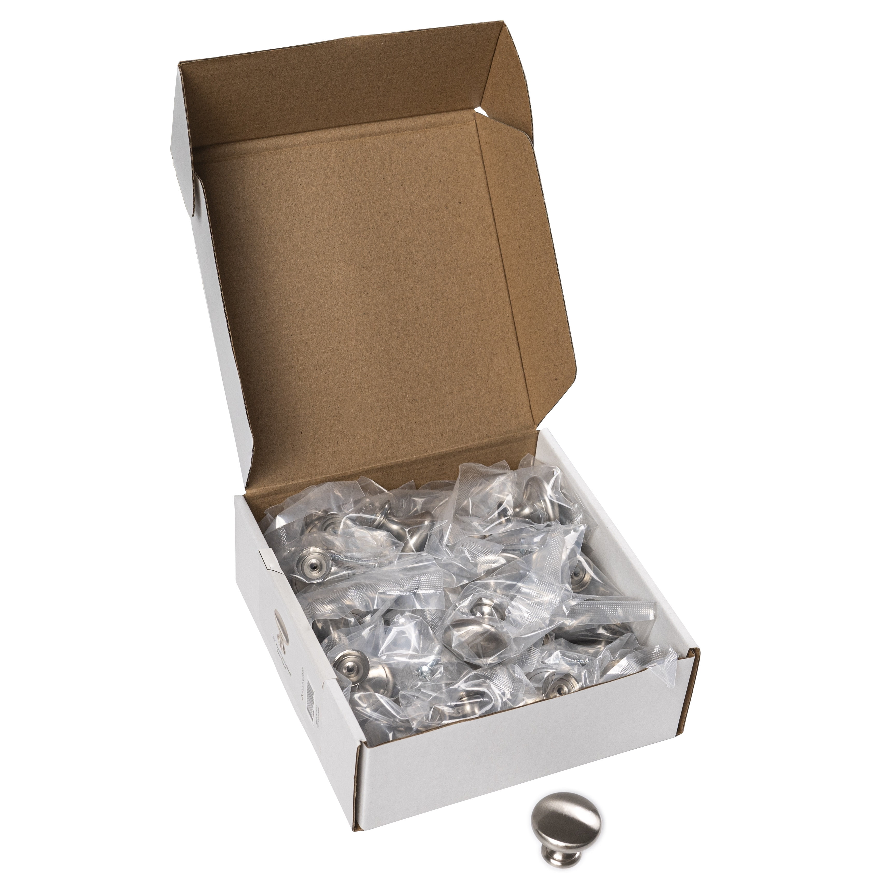 Aldhurst 30 Pack 1.25 inch Round Cabinet Knob Satin Nickel Stainless Steel (.04 lb)