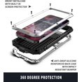 thumbnail image 3 of Compatible with iPhone 13 Pro Max Case Metal Phone Case Stand Built in Screen Protector Outdoor Sports Heavy Duty Protection Shockproof Cover (2021 6.7 lnch) Silver, 3 of 16