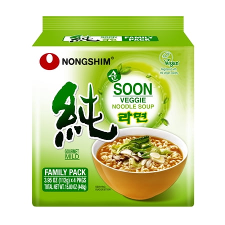 Nongshim Soon Veggie Noodle Soup Family Pack - 4 ct
