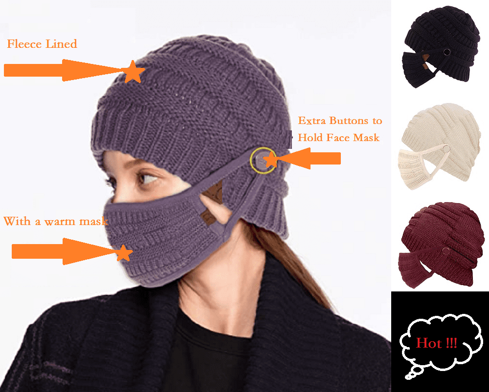 Slouchy Knit Skull Ski Cap 