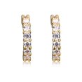 thumbnail image 2 of Forever Facets Cubic Zirconia Hinged Hoop Earrings in 18k Gold Plated Sterling Silver, Adult Female, 2 of 9