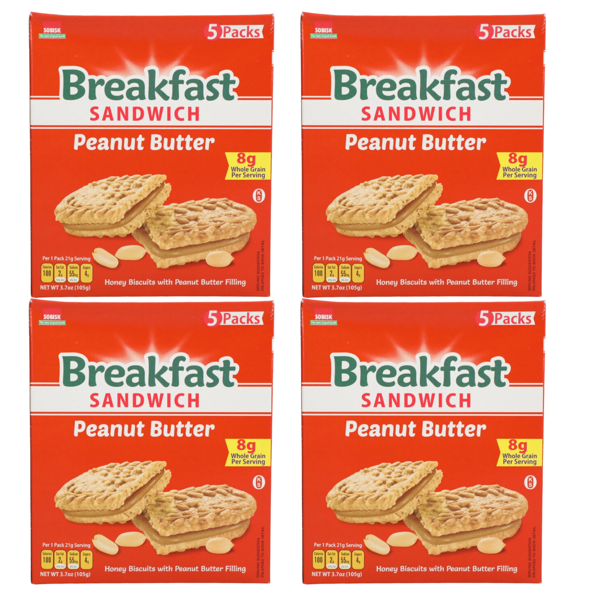 Sobisk Peanut Butter Breakfast Sandwich Good Source of Fiber with