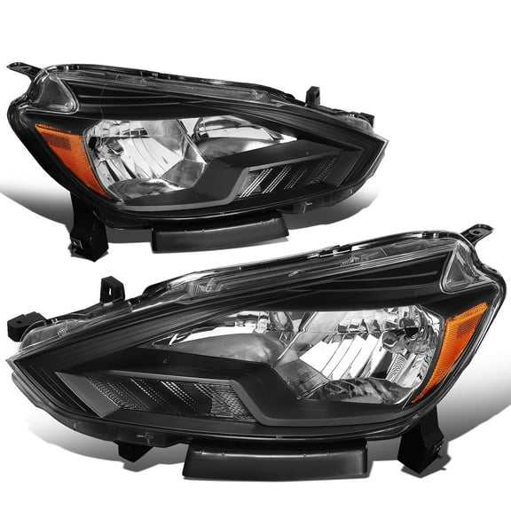 DNA Motoring For 16-18 Nissan Sentra Black Amber Corner Factory Style Headlight Lamps Pair