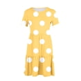 thumbnail image 6 of DeHolifer Womens T-Shirt Dress with Pockets Summer Scoop Neck Ruffle Dress Casual Soft Print Graphic Short Sleeve Sundress Yellow M, 6 of 6