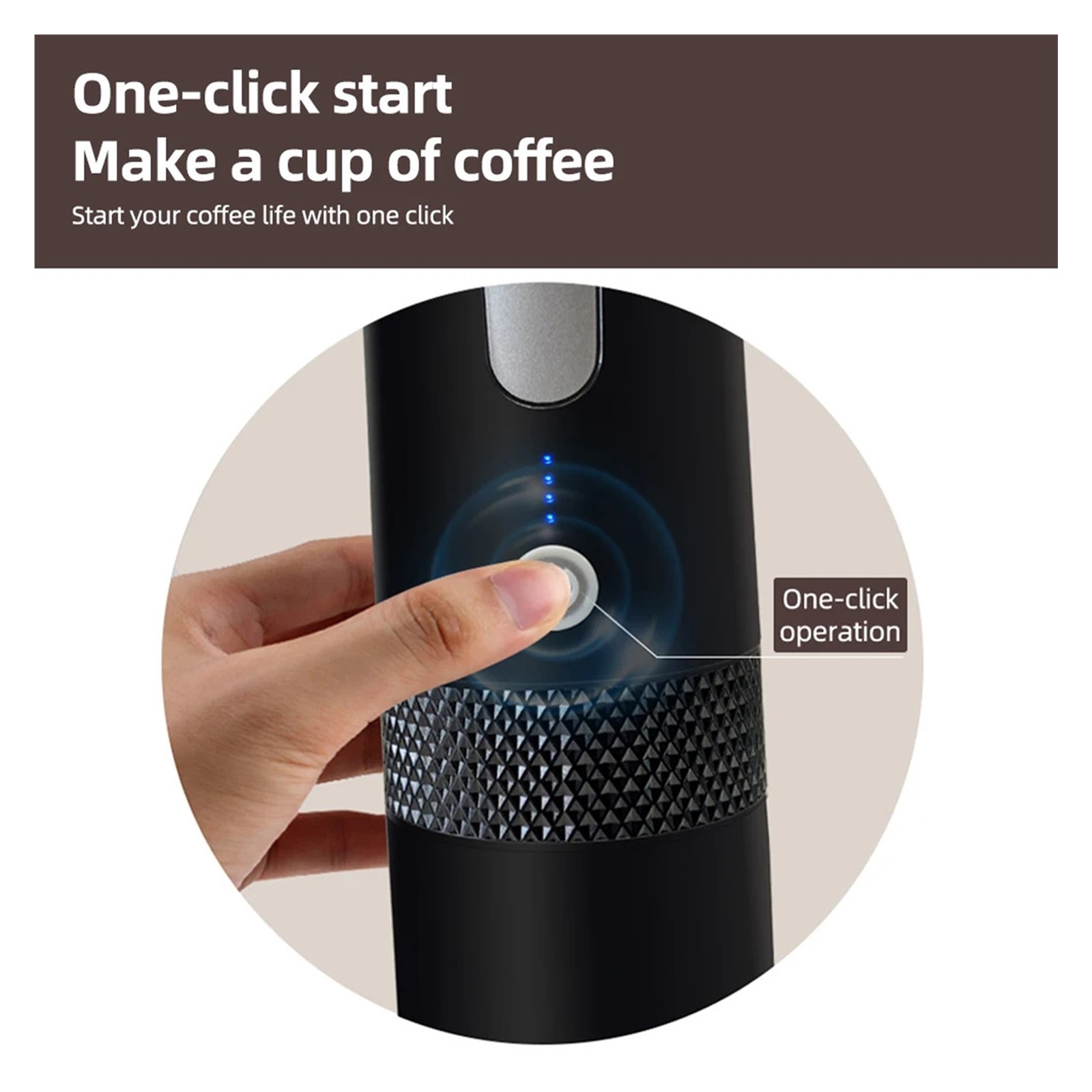 Portable Electric Espresso Coffee Maker Machines, Single Serve With Cup Coffee Powder And Capsule Bin Rechargeable Automatic ,Portable