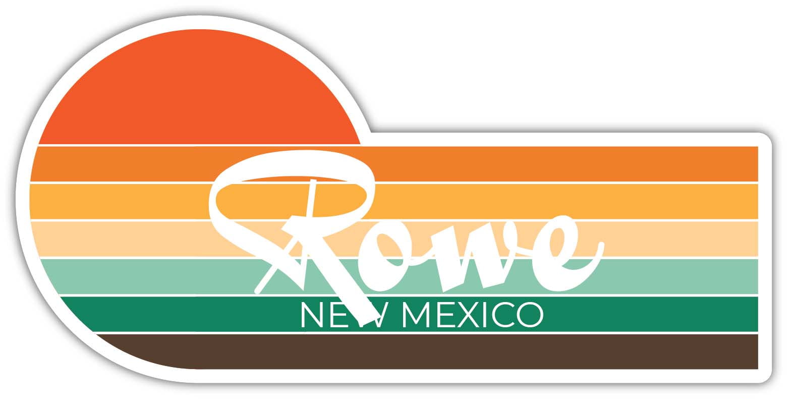 Rowe New Mexico 4 x 2.25 Inch Sticker Retro Vintage Sunset City 70s
