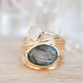 thumbnail image 3 of K-KED Fashion Cross Gold Plated Abalone Shell Moonstone Ring Women Party Delicate Jewelry Gift-6-#1, 3 of 7