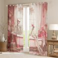 thumbnail image 2 of Manfei Kawaii Skeleton Skull Black Out Curtains, Pink Sugar Halloween Curtains Pack of 2 (42x63 Each), Sugar Princess Style Bedroom Curtains, Black Out Curtains Home Decor, 2 of 6