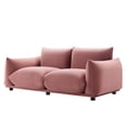 thumbnail image 1 of Loveseat Sofa, Velvet, Pink, Modern Contemporary Urban Design, Living Lounge Room Hotel Lobby Hospitality, 1 of 7