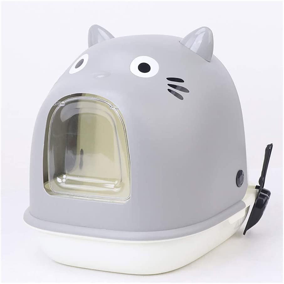 Large Cat Litter Box Top with Scoop Hooded Toilet Charcoal Filter Cat  Litter Tray Box,Deliver Cat Shovel，Cat Sand Mat (Color : Gray) | Walmart  Canada