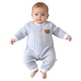 thumbnail image 5 of Curenmufel Newborn Boy Sleepers Infant Baby Boy Winter Clothes One Piece Long Sleeve Zipper Jumpsuit Newborn Boy Game Day Romper (Blue,0-3 Months), 5 of 9