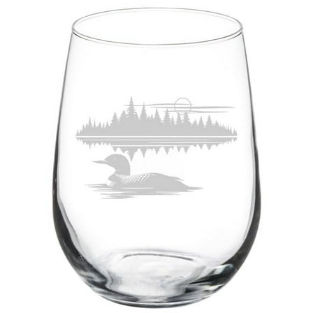 Wine Glass Goblet Gift Lake Loon (17 oz Stemless)