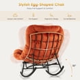 thumbnail image 4 of YUSAZENS Indoor Outdoor Rocking Chair - Rattan Rocker with Extendable Footrest, 352lbs Sturdy Large Lounge for Bedroom, Living Room Orange, 4 of 7