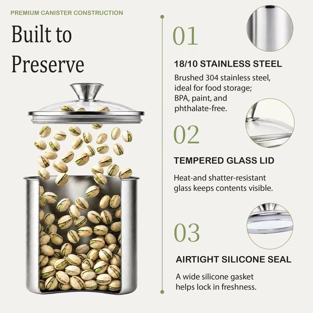 Cooks Standard Food Jar Set - Glass - Walmart Business Supplies
