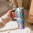 thumbnail image 5 of 40 Oz Butterfly Tumbler with Handle and Straw, Double Wall Stainless Steel Butterfly Cup, Butterflies Coffee Mug Keeps Drinks Cold & Hot Gifts for Women Mom Friends for Birthday, Chrismas, 5 of 6