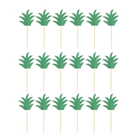 18pcs Pineapple Leaf Cake Toppers Lovely Fruits Dessert Picks Cupcake Decor Party Supplies