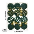thumbnail image 3 of 12 Pcs Velvet Christmas Balls Flocked Christmas Tree Ornaments Plastic Balls Xmas Decorative Hanging Ornaments Christmas Tree Decoration, Army Green, 3 of 5