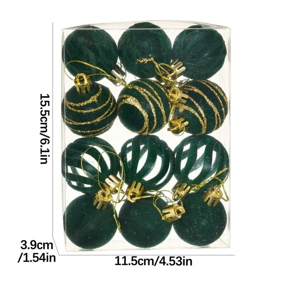 KOYPTL Christmas Tree Ornaments,4 cm 12pcs Hanging Balls With Metal Hooks,High Material Plastic Xmas Decorations Shatterproof Christmas Balls For Christmas Holiday Wreath Wedding Party Decorations