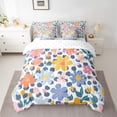 thumbnail image 2 of Manfei Groovy Floral Flowers Bedding Comforter Set 7-Piece for Boys Girls,Spring Garden King Bedding Sets,Polka Dots Ultra Soft Bed Sheets,Luxury Bedroom Decor,Reversible, 2 of 8
