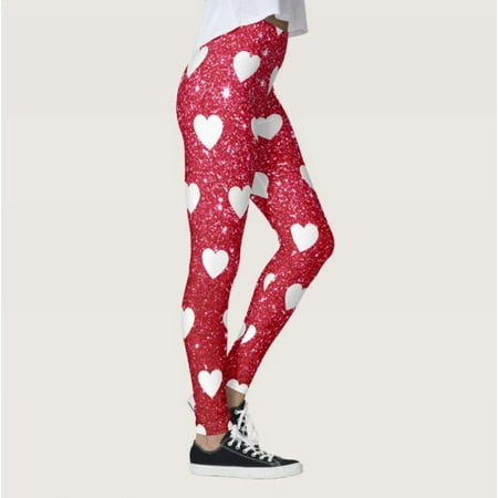 

Women s Valentine s Day Lovesy Stripes Print Leggings Skinny Pants For Yoga Running Pilates Gym Valentine s Day