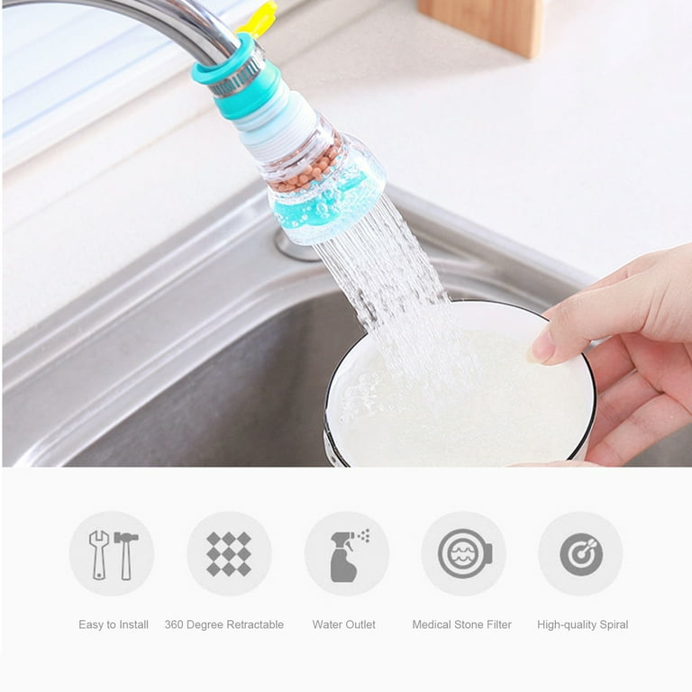 3pcs Adjustable Flexible Splash-Proof Tap Head Kitchen Faucet Water Filter