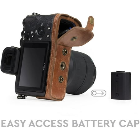 MegaGear Ever Ready Genuine Leather Camera Case - Easy to Install