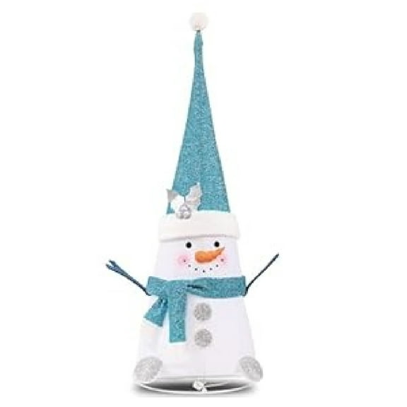 45-inch Tinsel Snowman Christmas Decor with LED Lights (Blue & White)