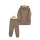 thumbnail image 2 of Gibobby Conjunto de sudadera para niña Niños pequeños Otoño Invierno algodón sólido manga larga con capucha pantalones conjunto ropa(Marrón,3-4 Años), 2 of 4
