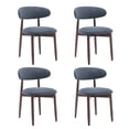 thumbnail image 4 of Set of 4 Upholstered Modern Dining Chair, Wooden Kitchen Side Chair for Dining Room and Café, Blue, 4 of 12