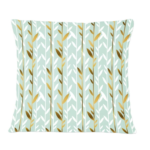 Designart Golden Foliage I' Mid-Century Modern Throw Pillow - 12x20
