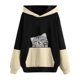 thumbnail image 4 of Sudadera ligera con cremallera Gibobby Kawaii Pullover con capucha Suelta color Block negro L, 4 of 5