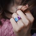 thumbnail image 3 of Everly Women's 10ct TGW Sky Blue Topaz Amethyst and Pink Amethyst Sterling Silver Open Ring, 3 of 10