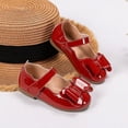 thumbnail image 6 of newwalpole Girls Dress Shoes Toddler Mary Jane Shoes Flats with Bow for Toddler/Little/Big Kids Wine for Size 12, 6 of 7