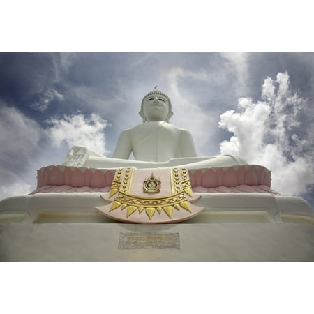 Low Angle View Of Buddha And Temple Phra Buddhasurintaramongkol Isan Thailand Canvas Art - Chris Upton  Design Pics (36 x