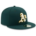 thumbnail image 3 of Men's New Era Green Athletics Road Authentic Collection On Field 59FIFTY Performance Fitted Hat, 3 of 5