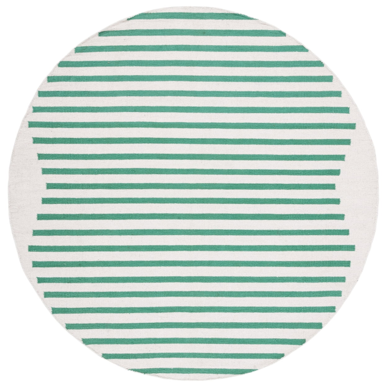 SAFAVIEH Montauk Amadine Striped Cotton Area Rug, Ivory/Dark Green, 4' x 6'