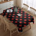 thumbnail image 2 of Red Strawberry Plants Black Pattern Rectangle Tablecloth 60"x84",Waterproof Polyester Rectangle Table Cloth, Wipeable Spillproof Polyester Tablecloth for Dining, Camping, Indoor and Outdoor, 2 of 5