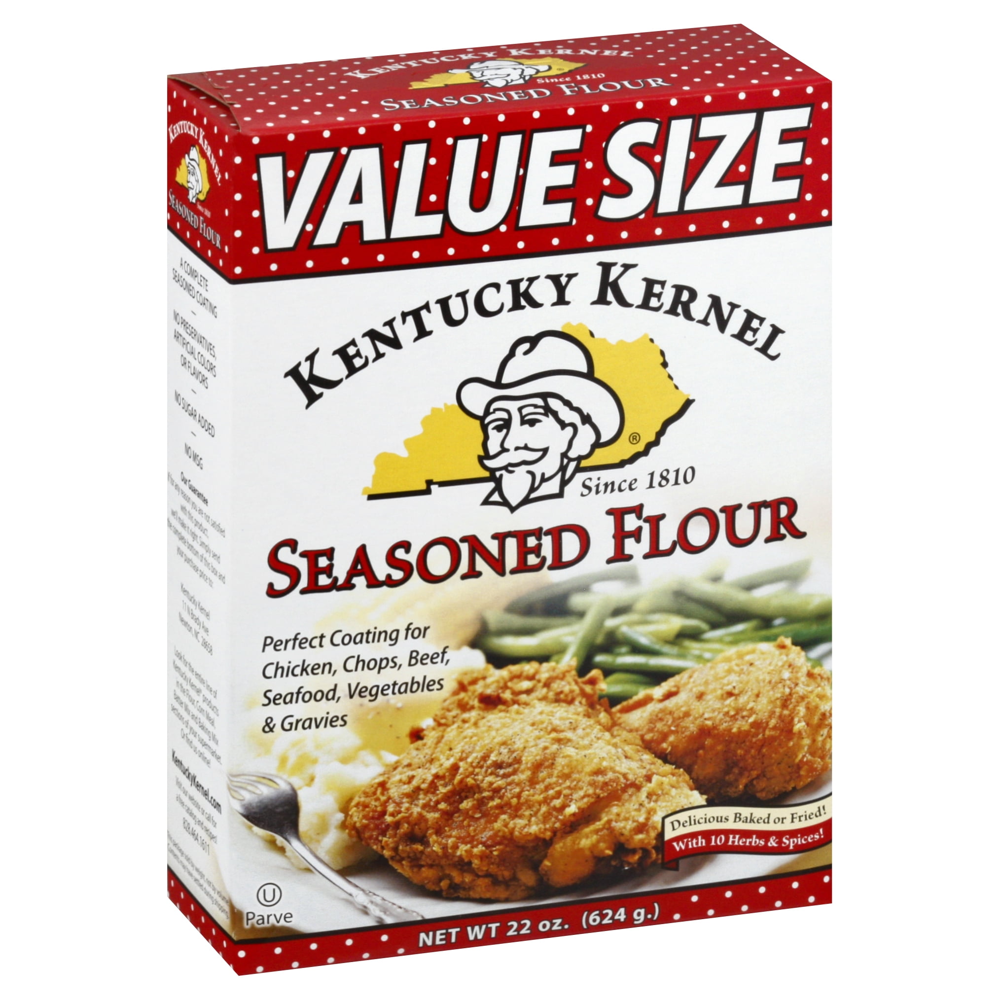 Kentucky Kernel Original Seasoned Flour, Coating Mix for Frying, Value Size, 22 oz Box