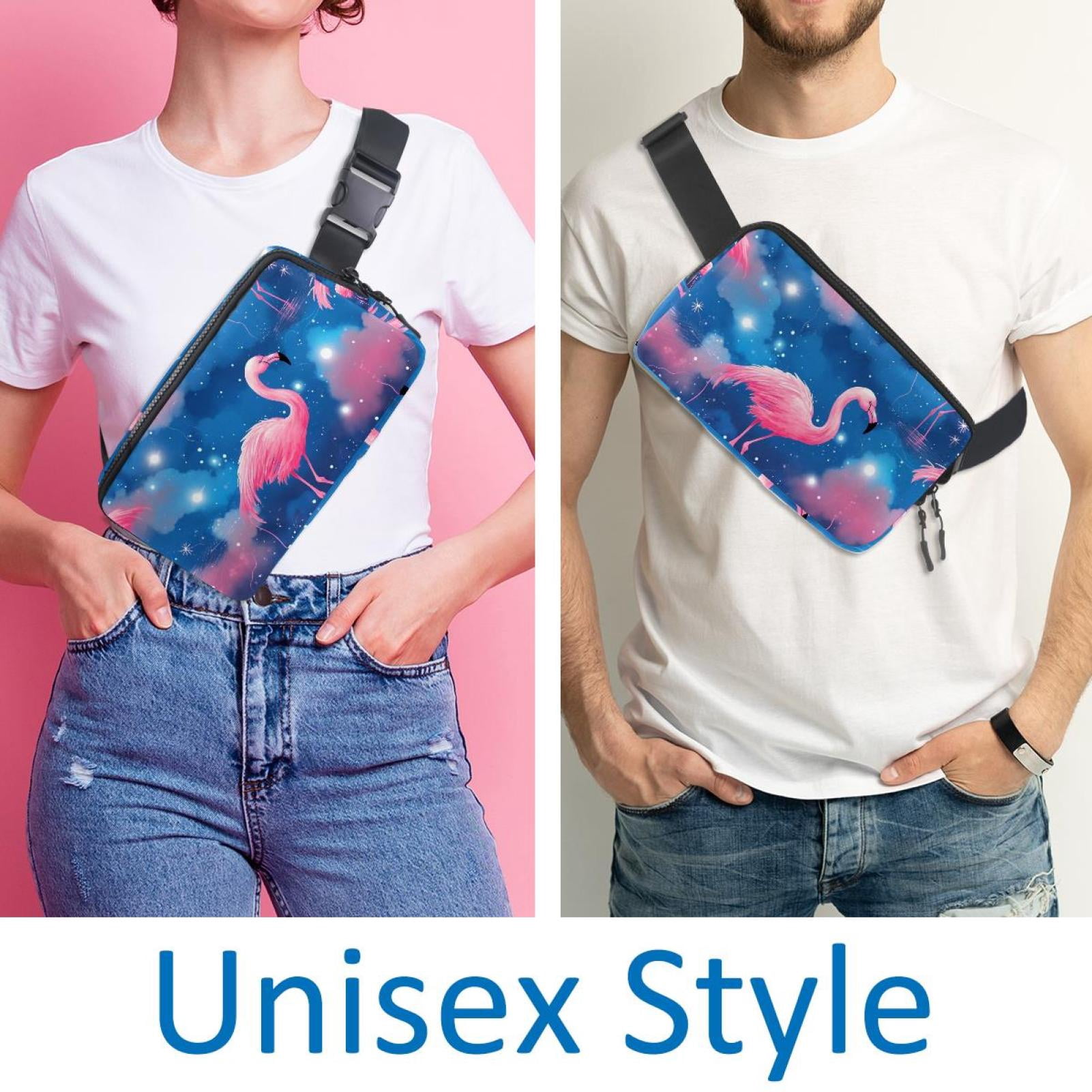 Starry Flamingos Lightweight Adjustable Belt Bag with Extension Strap - Unisex Running Waist Bag