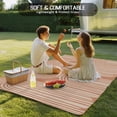 thumbnail image 4 of Line Texture Outdoor Rug for Patio/Deck/Porch, Non-Slip Large Area Rug 3 x 5 Ft, Orange Abstract Art Retro Indoor Outdoor Rugs Washable Area Rugs, Reversible Camping Rug Carpet Runner, 4 of 8
