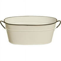 8682-D4 4 in. Pearl White Metal Planter  Double  Pack of 2